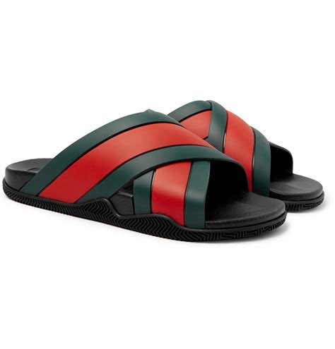 gucci striped sliders|black gucci slides women's.